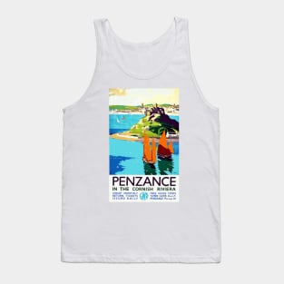 Penzance in the Cornish Riviera - Vintage British Travel Poster Art Tank Top